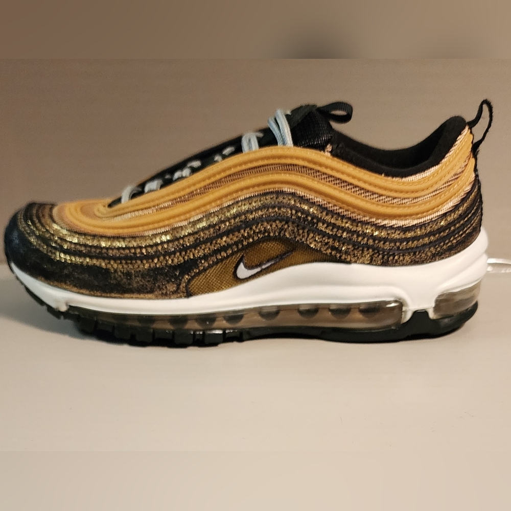 Nike Air Max 97 Women's Sneakers in Gold, Black and White